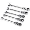 WARMWOO Set di 5 chiavi a cricchetto da 6-10 mm, chiave ad anello a cricchetto flessibile, 72 denti, acciaio al cromo vanadio, angolo di rotazione di 180°, per spazi ristretti, lavori di montaggio