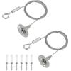 QUARKZMAN 2 Pz Kit Cavi Regolabili Per Sospensione 200 X 1.5mm Per Quadri | Cavo Acciaio Inox Resistente, Con Ganci Singoli, Foto Luci LED Schermo Tendone Cartelloni Montaggio Fai Da Te