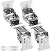 QWORK® 4 Pezzi Staffe per Tavoli Pieghevoli, Cerniera Autobloccante in Acciaio Zincato con 40 Viti - Argento