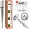 Lun Fix Supporto per Pali in Legno Retondo Ø100 mm, 760mm, 1,3mm, 1 Pz + 6 Viti | Zincato A Caldo, Fissaggio Pali Recinzione, Staffe Giardino, Battipalo, Recinzione In Legno, Fissaggio Pali