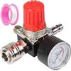 CPROSP Regolatore di Pressione per Compressore 4 Fori 1/4 Nastro in Teflon | Con Manometro 175 PSI e Regolatore di Pressione Aria; Kit Compressore Aria; Pressostato Compressore