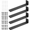 BJBJJIU 4 Pezzi staffe a L nere metallo 200mm per mensole a muro | Staffe di supporto pesanti 7,87 pollici/200 mm, ideali per montaggio mensole e scaffali in legno domestici