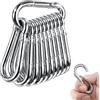 Yoosso 16 Moschettoni In Alluminio 60 x 6 Mm Per Zaino, Cintura, Argento | Lega Di Alluminio, Chiusura A Molla, Per Chiavi E Accessori Leggeri, Campeggio, Viaggio, Uso Quotidiano