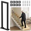 Monucep Ringhiera per scale per interni, 85 cm, a forma di U, in metallo, con set di fissaggio, facile da montare, sicura e stabile, per soffitta, veranda, balcone, terrazza, interni ed esterni, nero