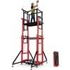 Generic Carrello elevatore elettrico per ponteggi, 1100lb piattaforma telecomando | Cavo in acciaio zincato e piano antiscivolo, telaio acciaio resistente, finecorsa, ruote 360°, per l'edilizia(12m/39.4ft)