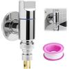 HENGBIRD Rubinetto automatico con arresto acqua per lavatrice - Valvola ad angolo in acciaio inox con nucleo in ottone, rubinetto durevole per lavatrice attacco G1/2, adatto cucina bagno appartamento