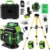 Candeon Livella Laser Autolivellante, 16 Lines 4 x360° Livella Laser Verde Potente con Treppiede Telescopico, 4D livella Laser a Linee Incrociate Dispositivo di Livellament, 3600mAh x 2 Batteria