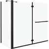 vidaXL Box Doccia Pieghevole a Libro in ESG 120x68x130 cm Nero