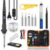 AONAT Kit Saldatore 80W,Saldatore Elettrico con Display LED e Temperatura Regolabile 180-500°C,Kit Saldatura 15 in1 con 5 Punte,Riscaldamento Rapido,Saldatore di Precisione per Elettronica,DIY e Riparazioni