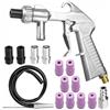 EUMAYES Pistola Sabbiatrice per Compressore con 13 Ugelli, Unità di Sabbiatura con Tubo in Gomma (1M), Pistola per Sabbiatura, Sabbiatrice Portatile per Lucidatura Superficiale
