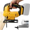 SWTHM Seghetto alternativo a batteria, compatibile con batterie DEWALT da 18 V/20 V, 20.000 giri/min, motore senza spazzole, 4 posizioni di sollevamento a pendolo, regolazione continua della velocità, corsa
