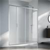 SIRHONA Box doccia scorrevole 170 x 185 cm parete doccia trasparente scorrevole vetro sicurezza 5mm, facile da pulire, bianco argento