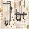 INEX Europa INX 1551 BS Colonna Doccia con Miscelatore Vasca, 4 Funzioni, Soffione Quadrato, Doccetta, Doccia Igienica e Cascata, Altezza Regolabile, Nero-Grigio Titanio, Garanzia 10 Anni