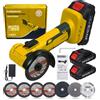 VISLONE Mini Smerigliatrice a Batteria, Smerigliatrice Angolare Senza Fili, | 19000RPM 2x2000mAh Batterie con 7 Mole per Decorazione Interna, Senza Spazzole, Scanalatura di Pannelli a Parete e Taglio