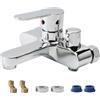 SunshineFace Rubinetto da parete in lega, rubinetto da cucina 1/2 pollici, prolunga per rubinetto a freddo e caldo, miscelatore monocomando, montaggio a parete per cucina e bagno