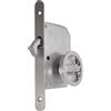bricoleva.it Kit Serratura Porta Scorrevole Rosetta Tonda Con Nottolino, Maniglia con Serratura per Porta Scorrevole (Colore Cromo Satinato)