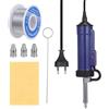 TOMETURE Pompa Dissaldante Elettrica, Succhia Stagno, 350w Istantanei, 30w, Ac220v, Blu, con Ugello di Aspirazione e Ugelli Sostituibili, per Manutenzione di Apparecchi Elettronici, Pcb