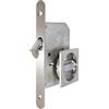 bricoleva.it Kit Serratura Porta Scorrevole Rosetta Quadrata Con Nottolino, Maniglia con Serratura per Porta Scorrevole (Colore Cromo Satinato)