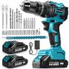 Bundviel Set avvitatore a batteria 25+3, compatibile con batteria Makita da 18 V, include 2 batterie da 2,0 Ah e caricatore, coppia da 21 V, 60 Nm, cambio a 2 marce, ideale per casa e giardino, progetti fai da