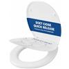 CECIPA Tavoletta WC con Chiusura Ammortizzata, Copriwater Universali Forma Ovale, Coperchio Water in Duroplast, Include Sagoma di Installazione, Antibatterica, Colore Inalterabile, Bianco