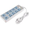 Dytabepl Ciabatta elettrica con 4 prese USB, 3000 W di potenza multipresa, di alimentazione da 6,5 piedi, spina europea, 8 prese universali per cucina, soggiorno, camera da letto, ufficio