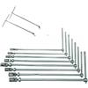 TOOLTEK SET CHIAVI A T DOPPIO SNODO 10pz LUNGHE 8-19mm + 1/2-3/8 SNODATE 45cm
