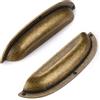 SYZOW 6 Pezzi maniglie a conchiglia per cassetti, maniglie vintage per ante, semicircolari retrò massicce con interasse 128 mm, per cassetti, armadi e comò