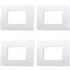 ZOREI 4 Pezzi Placca Compatibile Con Vimar Arke, Placche In Plastica (3 Posti/Moduli,Bianco)