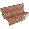 Livingwalls Carta da parati domestiche DESIGNDROP - non tessuta preverniciato in rosso, marrone - 10,05 m x 0,53 m - moderna in mattoni per il soggiorno - 784561