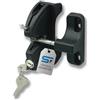 SCHARTEC® Trappola per cancello da giardino con serratura con chiave, nera, trappola automatica per cancello da giardino, recinzione, cancello in legno, cancello in metallo, cancello in PVC