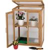needs&wants® Mini Serre Compact Inverno - Serra fredda con telaio in legno per balcone giardino interno - Letto rialzato - Portable Garden Inserre Serra, 56x43x76 cm, Policarbonato, marrone