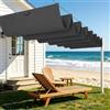 LISANSAN Tenda Parasole Retrattile 550 x 400 cm Impermeabile Vele Parasole da Esterno con Occhielli con Occhielli e Cordino per Terrazza, Pergola, Veranda, Giardino, Grigio Scuro