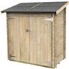 TheGoodGarden Capanno da Giardino in Legno 155x85 cm con Porta Doppia - Ripostiglio Berto Addossato per Attrezzi - Casetta Esterno in Legno Naturale Trattato - Kit con Ferramenta Inclusa