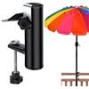 xlwen Morsetto per Ombrellone Clip Fissa 1Pcs Ombrellone Supporto Clip di Fissaggio，Supporto per ombrellone per ombrelloni Quadrati e Rotondi Giardino Utilizzabile per Balconi e Terrazze. （Nero）