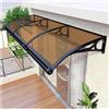 Generic Tenda a baldacchino per esterni con grondaie 120 cm x 400 cm, tenda muta per portico, patio e porta esterna ingresso tenda per finestra per una maggiore protezione