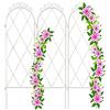 Relaxdays Grigliato per Rampicanti, Set da 3 Griglie in Metallo, HxL 92x27,5 cm, Supporto per Edere e Rose, Bianco