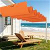 LISANSAN Tenda Parasole Retrattile 550 x 400 cm Impermeabile Vele Parasole da Esterno con Occhielli con Occhielli e Cordino per Terrazza, Pergola, Veranda, Giardino, Arancione