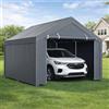 Peviasot Tenda da garage Carport, 3 x 4 m, impermeabile, con pareti laterali rimovibili, robusta struttura tubolare in acciaio, tenda per auto, moto, camion, magazzino da giardino, facile da montare