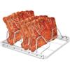 DONGKER Supporto per Costine Barbecue in Acciaio Inox, Griglia per Arrosti e Costine, Cestello per BBQ Rib Rack Pieghevole Antiaderente, Accessori per Barbecue e Cottura alla Griglie