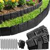 Monemey Recinzione per Giardino 5m, Bordo Giardino Decorativa in PP Resistente | Pietra Bordo per Prato Adatto in Plastica per Aiuole e Prati, Facile da Installare per Vialetti, Aiuole e Prati, Nero