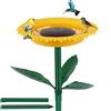 TNTGMG Abbeveratoio per uccelli in piedi, 24 x 43 cm, a forma di girasole, con supporto, in polipropilene resistente, per esterni, decorazione palo da giardino, ciotola e abbeveratoio