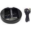 Dot.Foto BLH-1 Doppio Caricabatterie USB (BCH-1 tipo) per Olympus OM-D E-M1 Mark II, E-M1 Mark III, E-M1X