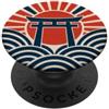 Tokyo Train Station Emblem Designs Decorazione geometrica dell'onda del cancello di Torii PopSockets PopGrip Adesivo