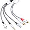 OTraki Cavo Ausiliario Lightning USB-C 3,5 mm 2 RCA 1,3 m