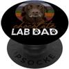 Raf THE ARTIST Designs Cane Labrador Retriever Vintage Chocolate Lab Dad Brown in stile retrò PopSockets PopGrip Adesivo