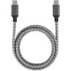 Ewent Cavo USB-4 Gen3 Type-C a Type-C 1m Fabric Bicolore Bianco/Nero,Trasferimento Dati 40 Gbps,Video fino a 8K 120 Hz, Ricarica Power Delivery 240W,Compatibile Thunderbolt/Laptop/Tablet/Smartphone