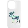 SHAPED STATES America USA ALASKA Custodia per iPhone 14 Pro ALASKA Alce con aurora boreale