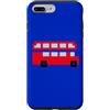 Pixelious London Travel Designs Custodia per iPhone 7 Plus/8 Plus Souvenir di viaggio Pixel Art dell'autobus a due piani rosso di Londra
