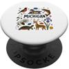 MI Regional Symbols Goods and Apparels t Simboli della fauna selvatica di MI PopSockets PopGrip Adesivo