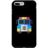 Pixelious Emergency Vehicle Designs Custodia per iPhone 7 Plus/8 Plus Camion dei pompieri americano Pixel Art Retro Firefighter Design